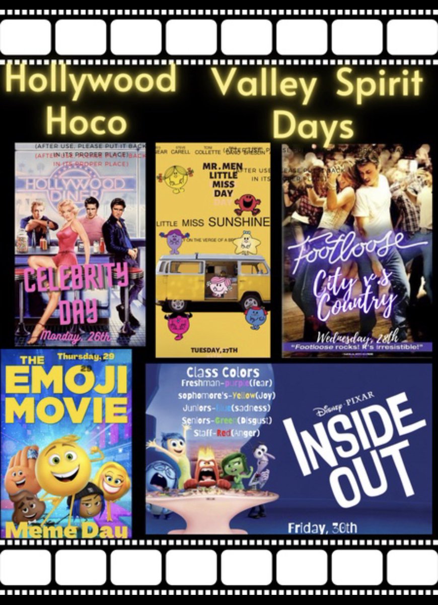 VikingsVhs's tweet photo. Hollywood Homecoming Sprit Week!!! September 26th-September 30th. #VikingPride https://t.co/JKk5iszkc3