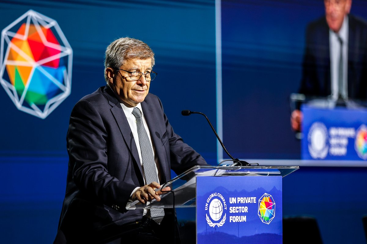 globalcompact's tweet photo. 🗣 The leading voice of business at #UNGA is back!
Today, our Private Sector Forum kicked off #UnitingBusiness LIVE, a 3️⃣-day event convening leaders from business, Government and civil society. https://t.co/5pOJYuEjgW
