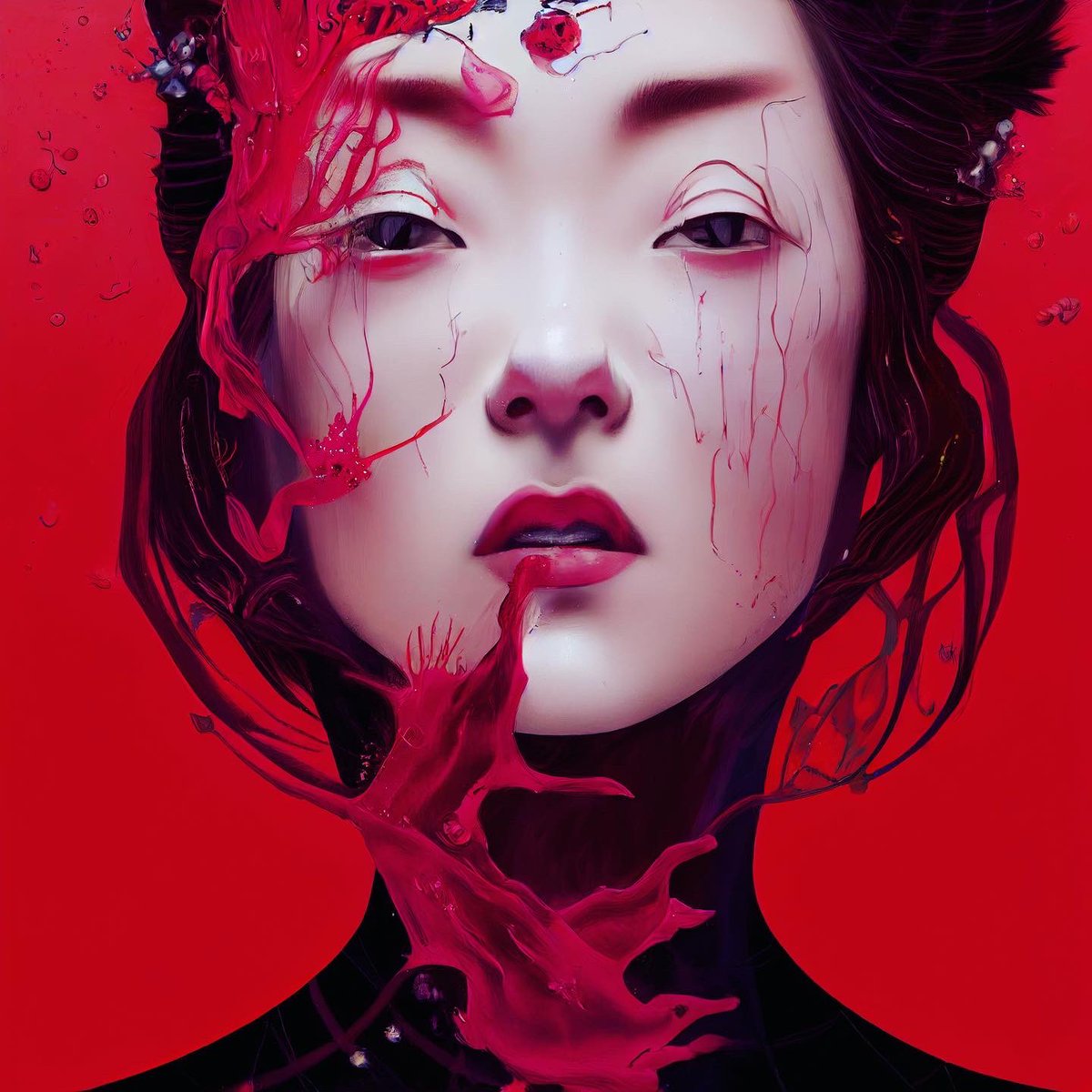 xiaochenyang1's tweet photo. 红颜祸水- Young beautiful women destroy the universe like a swarm of crimson floods. AI figures created based on Chinese misogynistic slangs from the past, re-interpreted by GPT3 

#aiartcommunity #aiart #portraitart #womenempowerment #asianwomen #midjourney #midjourneyart https://t.co/eHRLO8Pjcb