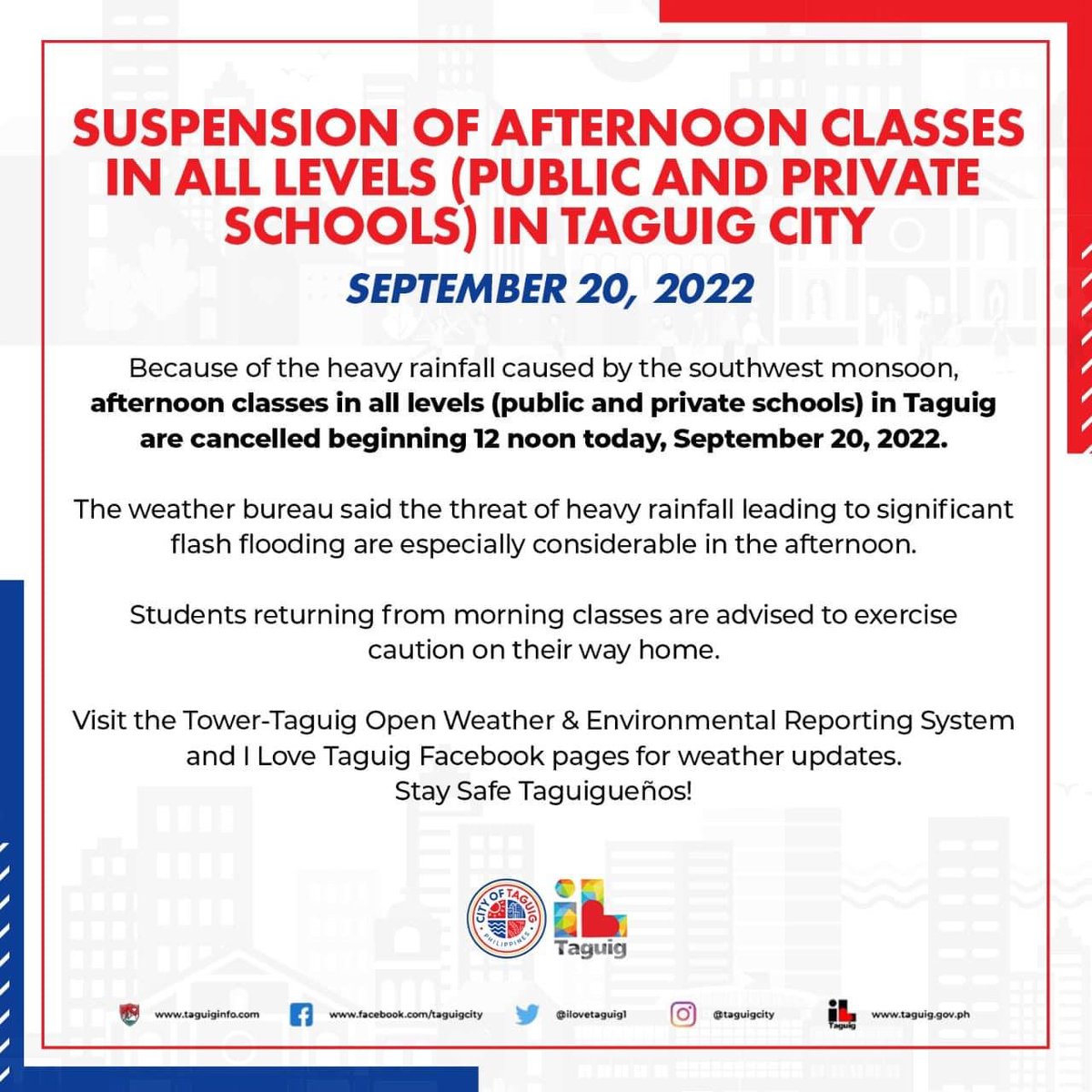 Philippine News Agency on Twitter "RT IloveTaguig1 SUSPENSION OF
