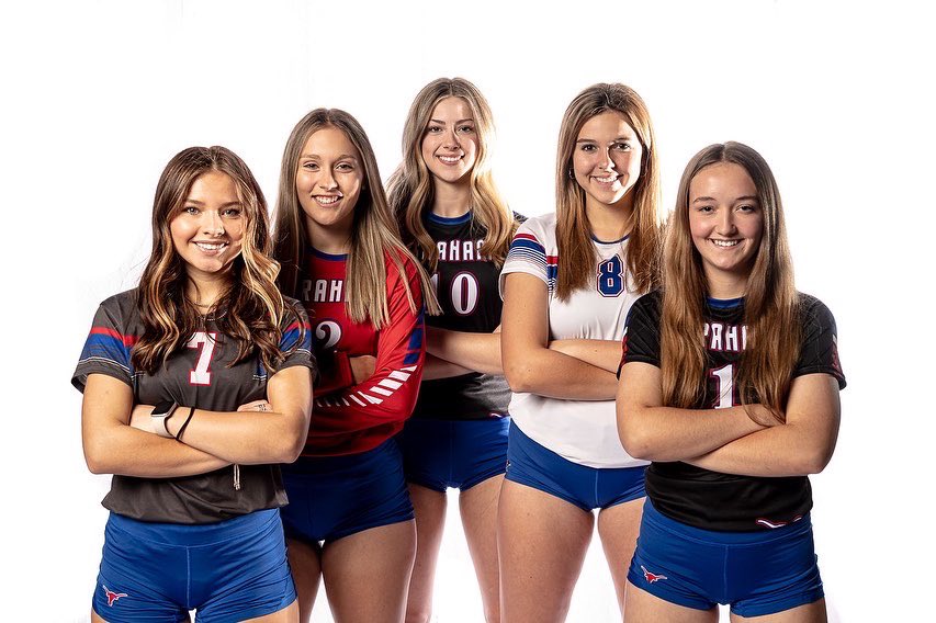 SENIOR NIGHT!!!! 🏐💙We love, love, love our seniors. Be there and cheer them on! Varsity @ 5:30, JV and Freshmen @ 4:30 against Abilene Cooper. 

Miya Cantwell, Trinity Gregory, 
Tatum Westerman, Abby Osborn, and
Bobbie Jo Hart 

We are so grateful to these girls!!❤️❤️