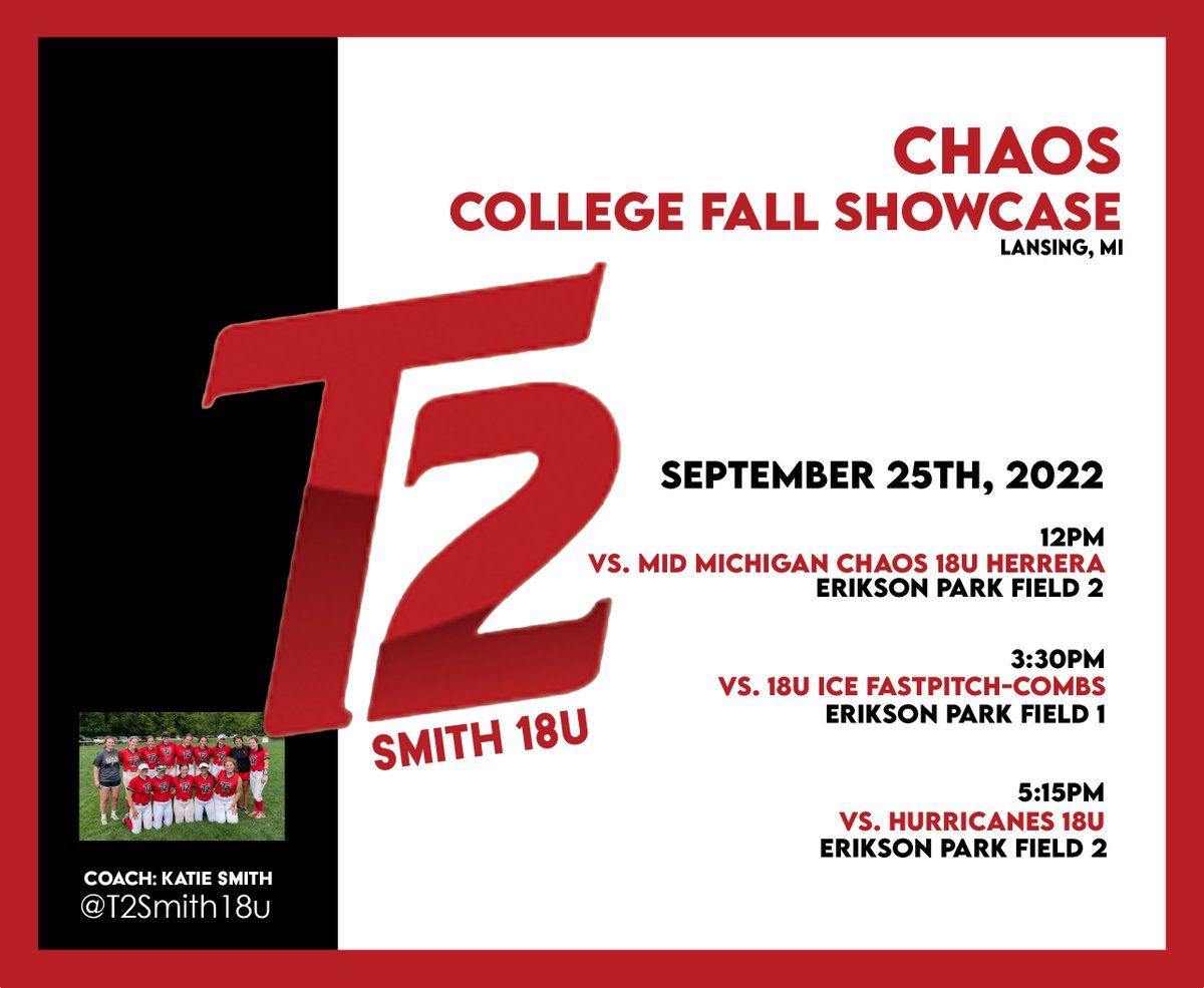 T2Smith18u's tweet photo. Next Sundays Schedule for the Chaos College Showcase in Lansing. https://t.co/VNwwRVM8BD