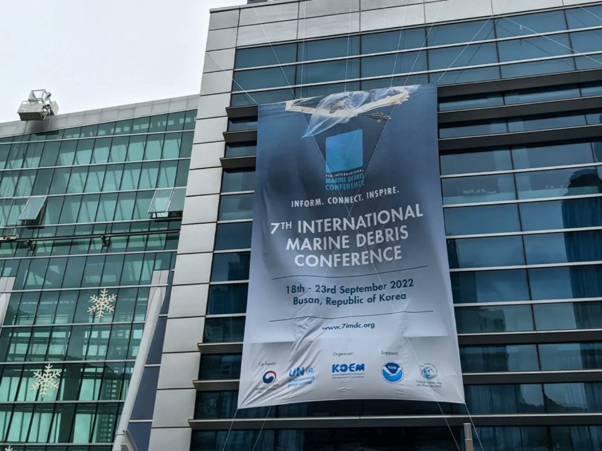 A true honour to travel to beautiful #Busan and have the opportunity to present, poster &amp; connect during #7IMDC.

There is an overwhelming amount of brilliant minds to meet with/discuss the global issues of plastic and litter in our waters. This week is going to fly by!!! 🌊🇰🇷🦝
