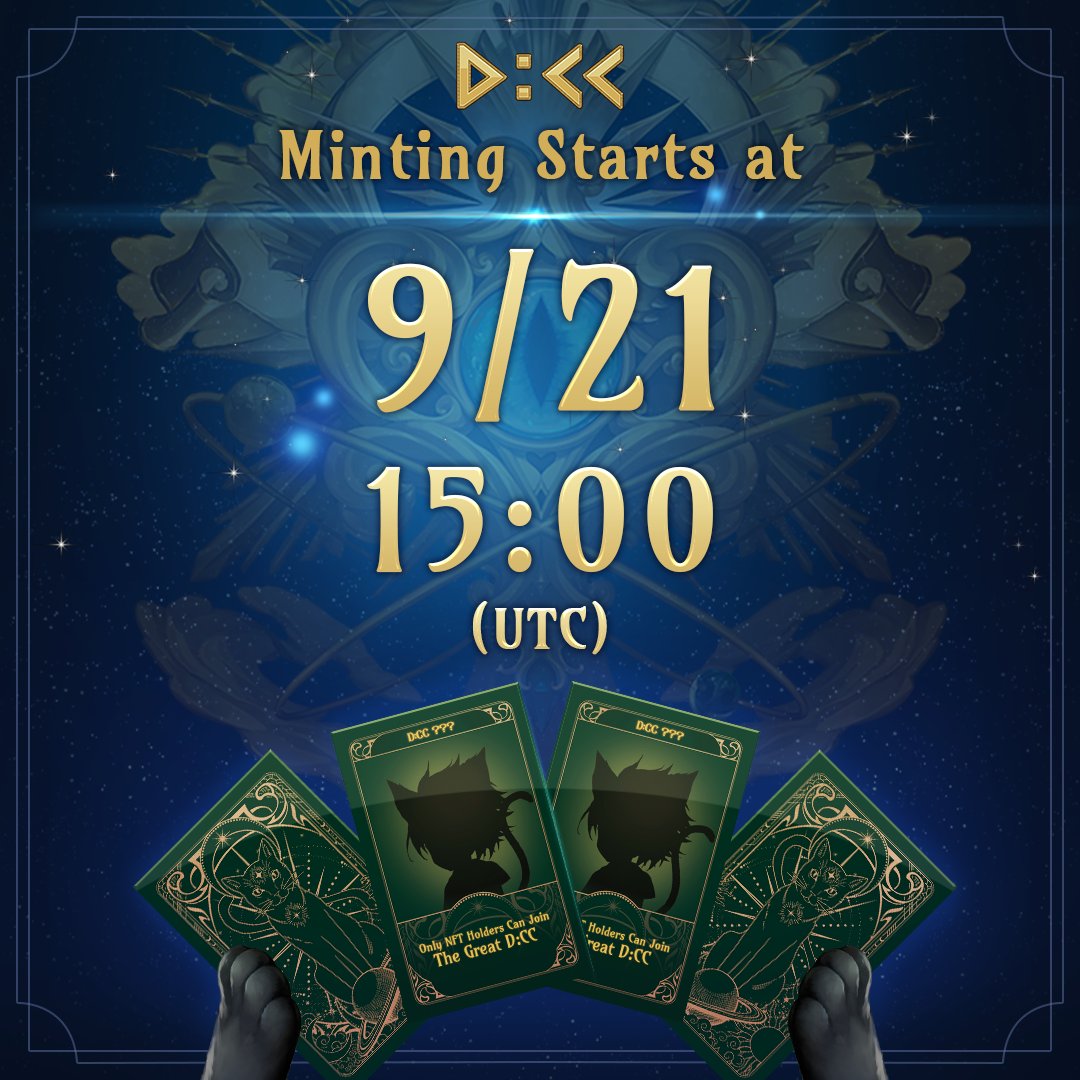 NineChronicles's tweet photo. ⌛WEN MINTING?!⌛
Minting for #NineChronicles #NFT Project #DCC starts at

[UTC] 15:00 PM Wednesday, Setp 21st, 2022

For more details 👉 https://t.co/0BRqUwBZMk https://t.co/8o7OHs5NHn