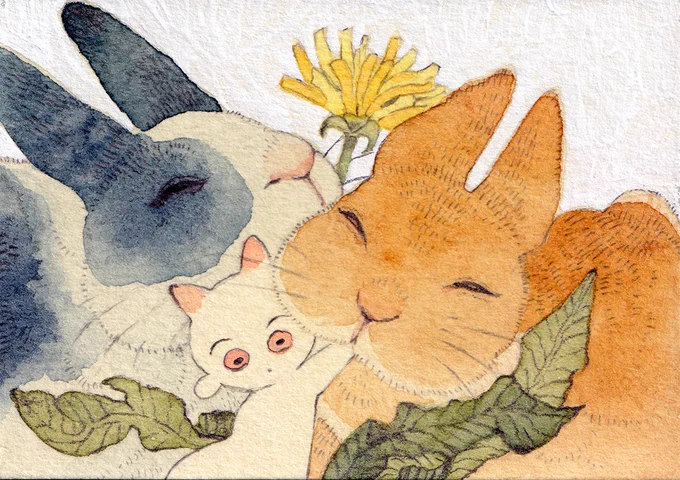 だいすき、(引用元ツリーにささやかなメイキングあり)#透明水彩 #watercolor  