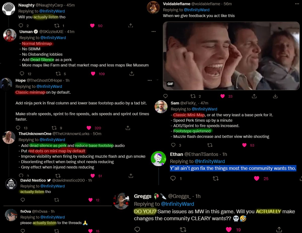 @OGKrushz <a href="/CallofDuty/">Call of Duty</a> <a href="/InfinityWard/">Infinity Ward</a> Ignoring feedback from the consumer is what <a href="/CallofDuty/">Call of Duty</a> <a href="/Activision/">Activision</a> <a href="/ATVI_AB/">Activision Blizzard</a> &amp; <a href="/InfinityWard/">Infinity Ward</a> are best at! (aside from blatant Theft of course!) - Their stocks should reflect their blatant 343 tier decisions