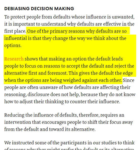 mathewda's tweet photo. How do defaults affect how your teams work and how your users engage in your products?

I thought this was an interesting take on defaults and how they frame alternative choices.

Curious to hear stories of this playing out, thoughts?

https://t.co/q5Yioe1Fbq

#productmanagement https://t.co/vsVHTbpaWd