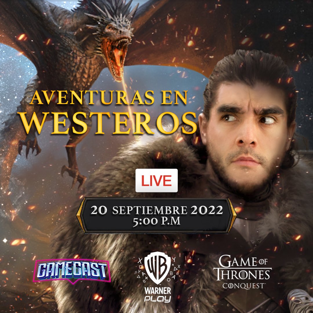RedShockInc's tweet photo. Chicos, hoy toca #Stream en el canal de @WPlaylatino y con todo este Hype de #HouseOfTheDragon , vamos a jugar #GameofThronesConquest, ¡Los espero a las 5:00 pm!
#gaming #videojuegos #GameofThrones https://t.co/2xTnysXvfA