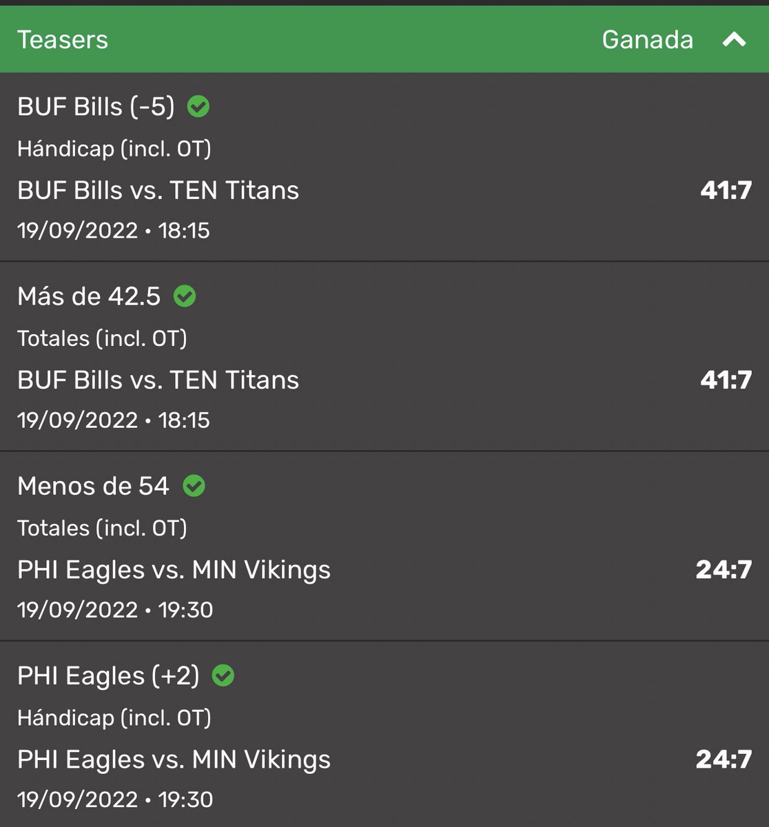kingbet08's tweet photo. Seguimos generando y con buena racha hoy ganamos 2 y perdemos uno y nos quedamos a nada del día perfecto pero aún así se sigue sumando 

Picks NFL 
7 Ganados 
5 Perdidos https://t.co/NpY9LE1nY1