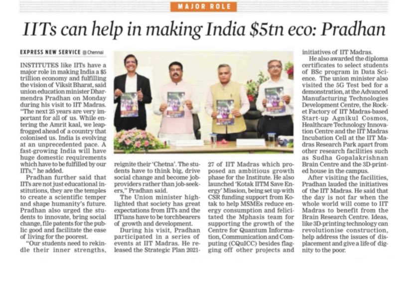 EduMinOfIndia's tweet photo. Our IITs are not just educational institutions, they are the temples who will shape humanity’s future.

- Hon’ble Education Minister Shri @dpradhanbjp 

@iitmadras https://t.co/IR0oumw17Z