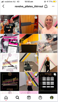 PatisonRemy's tweet photo. I have been working with my local pilates studio. Lisa has just opened and she is only just establishing her online presence and figuring out how to create personal yet colourful content that will attract new members! #bcm302 #conceptbydesign below is her current account. https://t.co/zJ33qrLAPr