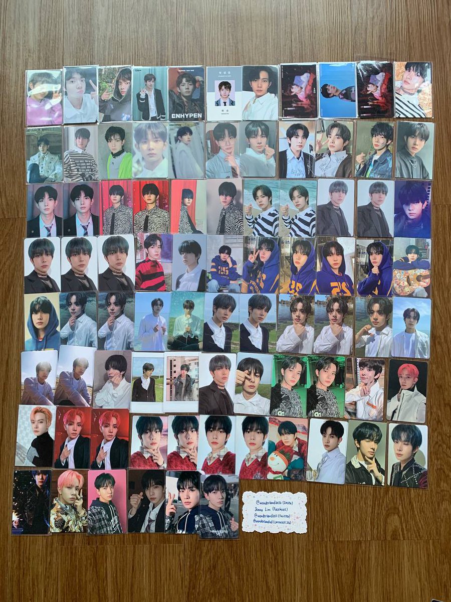 Wonderlandsell's tweet photo. [WTT/WTS] Enhypen Photocards 
Trades: Only to Stray Kids PCs  mostly Chan, Seungmin will consider Minho, Hyunjin accordingly! 
Or Ateez Seonghwa Ep 1 broadcast 

Do QYOP if int to buy! QYOP ≠ I will definitely accept! 
#wts #wtt #wtb #Enhypen #straykids   #photocard #양도 https://t.co/FIf264VfW9