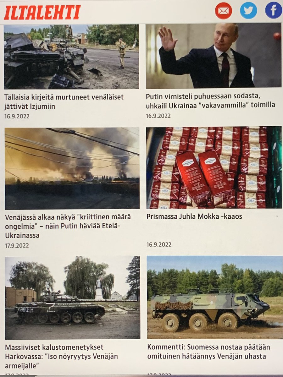 Tähän Iltalehden sotauutisoinnin ”suosittelemme”-blokkiin kiteytyy raadollisella tavalla turhankin moni asia. Kaaoksia on monenlaisia. Ja vieläkin jahkailemme itärajan sulkemisen kanssa. #juhlamokka