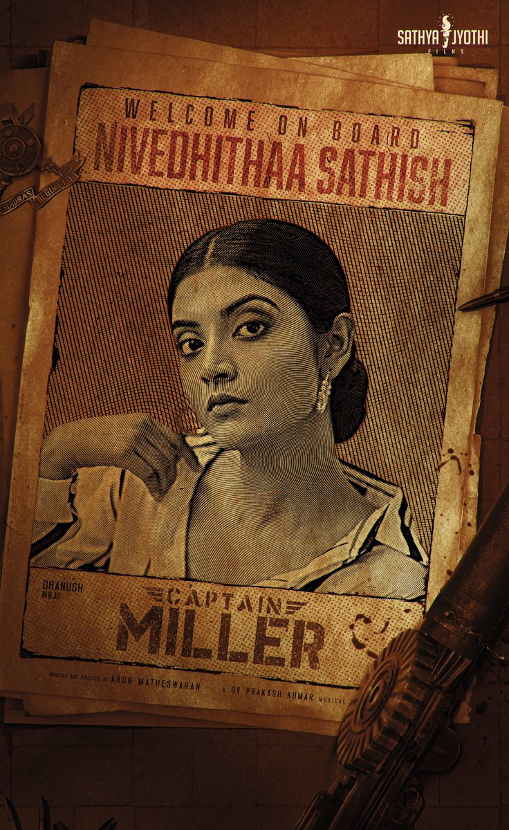 nivedhithaa_Sat's tweet photo. Truly honoured to be helming a remarkable character that is close to my heart. Thank you for believing in me Captain @ArunMatheswaran & To be performing alongside an actor who has been a solid inspiration, is surreal. Looking forward to this @dhanushkraja sir.💫 #CaptainMiller https://t.co/o9um411p9p