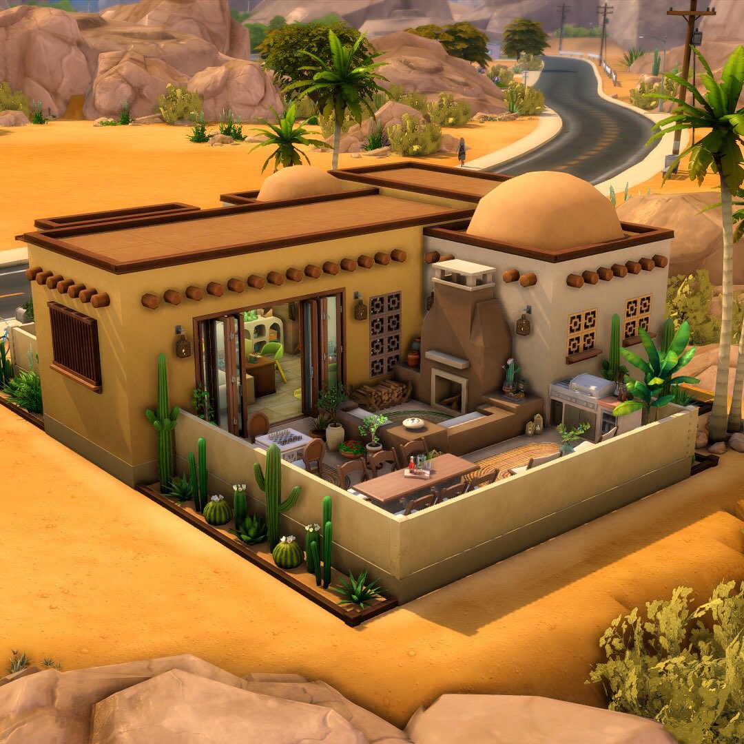 LunaJoy_Builds's tweet photo. Desert Retreat 1/3🏜 #thesims4 #thesims #ShowUsYourBuilds #desertluxekit @TheSims https://t.co/ZwufOKY9nb