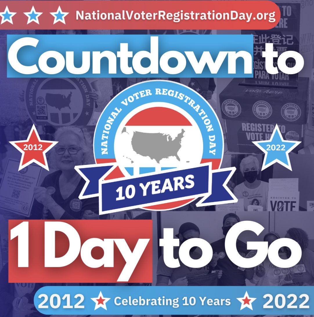Voter Registration Day is tomorrow! Are YOU registered?