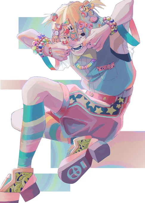 #自創作男子イラストフェス01同じキャラクターです。KAWAII服を着るのが好き 