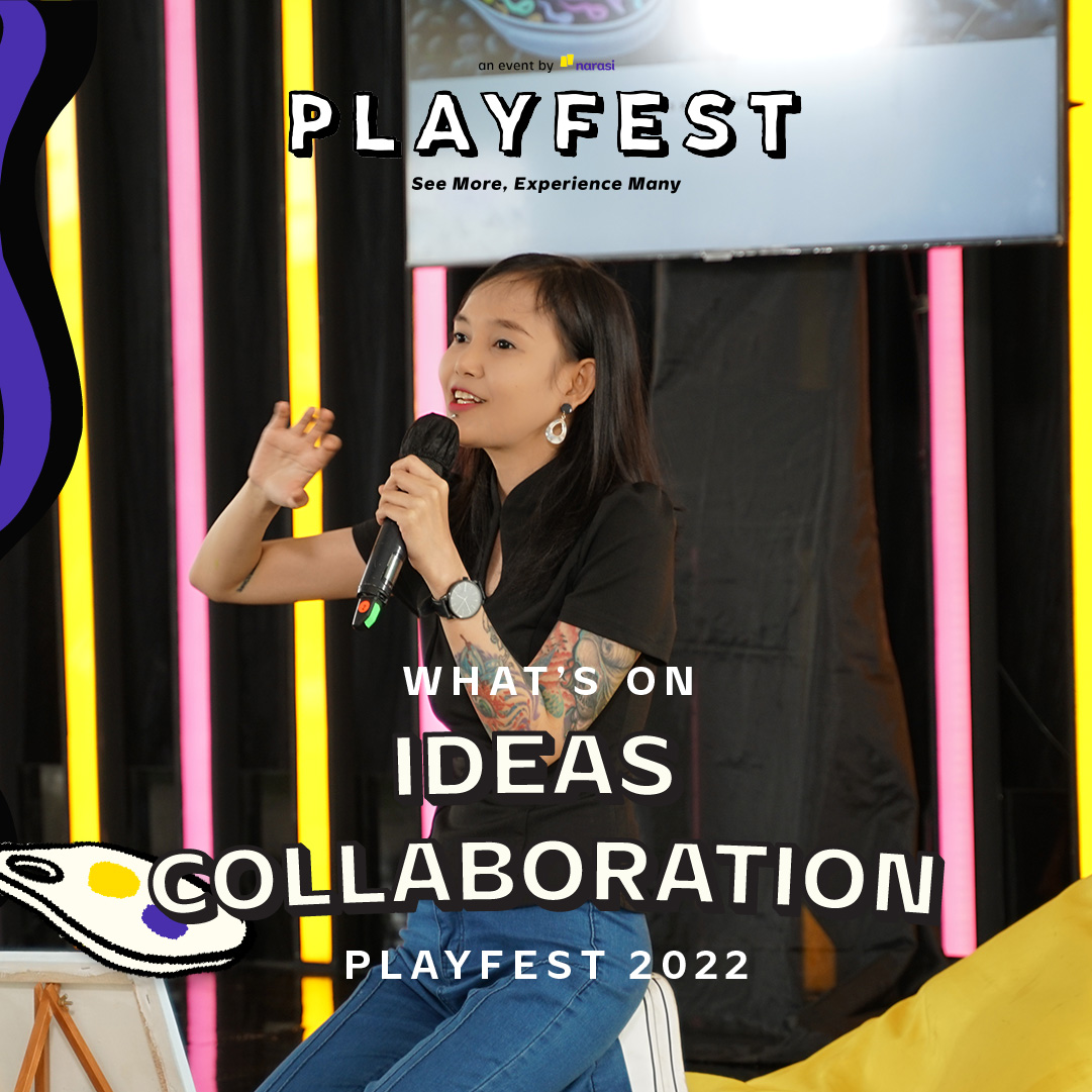 playfestnarasi's tweet image. Kak Hana Madness ngajak pengunjung untuk mengenal kesehatan mental dan mengutarakan perasaan kita lewat lukisan. Seru banget, deh. #Playfest2022 #ReactivateYourSense