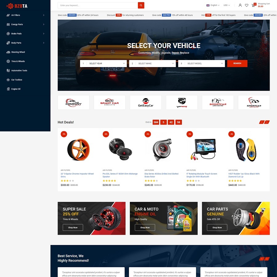 BzoTech's tweet photo. ⚙️𝐁𝐳𝐨𝐓𝐚 - Professional Moto, Car Parts Magento 2 Theme!
➞3 Awesome Demos
➞1 Click Import Demo
➞Premium Extensions Included
And many more
👉MORE DETAIL: https://t.co/lEEdpsMbj5
✅DEMO: https://t.co/HJovYYaZ6o

#BZOTech #bzota #Magento #Magento2Theme #autoparts #Motoparts https://t.co/P020F4wEFv