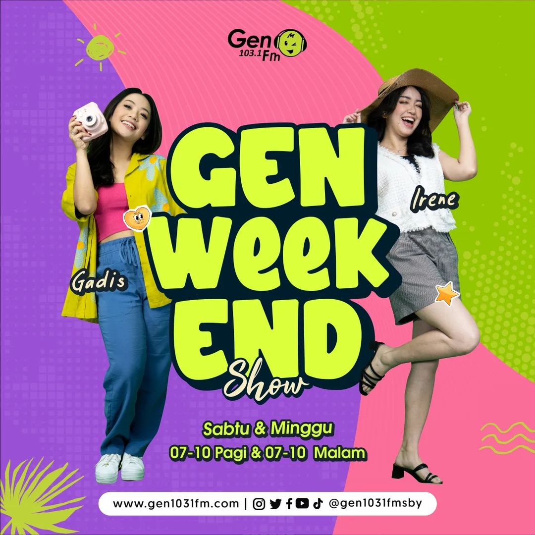 gen1031fmsby's tweet photo. Ulalaaa...uda hari Minggu nih, waktunya dengerin lagu-lagu yang bisa bikin Sobat GEN happy yuk. Pastinya bareng @dndgadis @ireneyenawan di #GenWeekendShow #gen1031fmsby
Mau dengerin lagunya siapa neh Sob? https://t.co/Oc6iMZlnLr