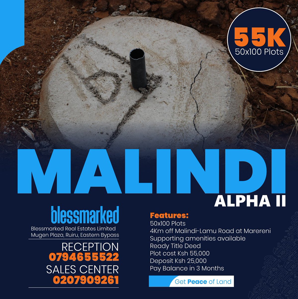 MyPropertyKe's tweet photo. #Blessmarked #RealEstates has affordable Alpha Gardens   Malindi. Get your 50x100 plot at 55K today while the offer last.. Talk to #Blessmarked today on 0207909261 (Sales Center) or 0794655522 #Malindi #Plots #MyProperty https://t.co/hPD00mWUDl