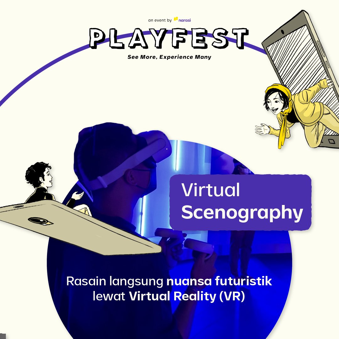 playfestnarasi's tweet image. Let’s take a look at the fun we had at Ideas Collaboration! 🤩

Ada Ruang Tenang, Ruang Rasa, Virtual Scenography, dan Ruang Misteri yang mengisi keseruan di Playfest kemarin.

Experience di ruang mana nih yang paling seru? 😋 | Playfest

#Playfest2022 #ReactivateYourSense