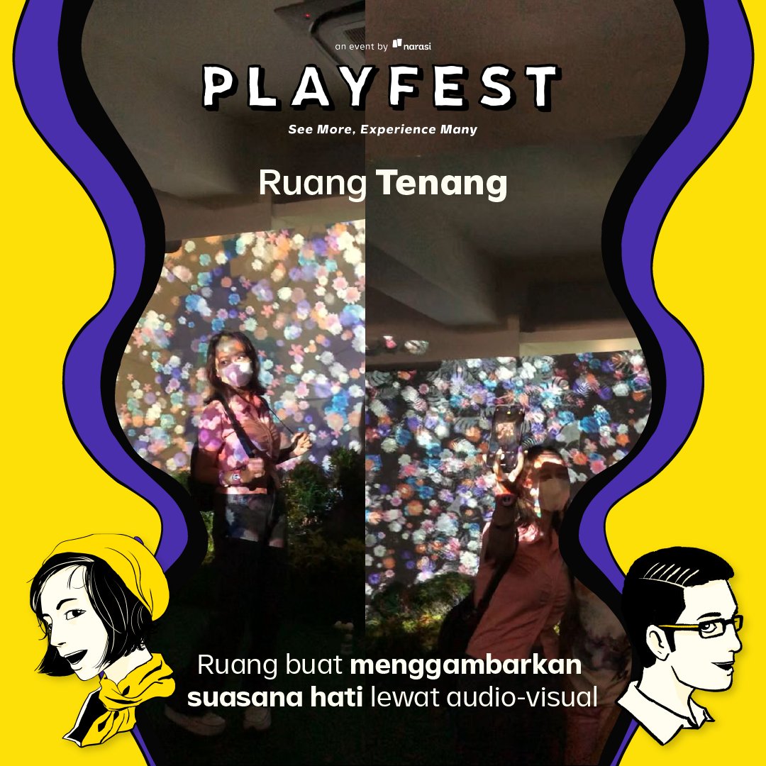playfestnarasi's tweet image. Let’s take a look at the fun we had at Ideas Collaboration! 🤩

Ada Ruang Tenang, Ruang Rasa, Virtual Scenography, dan Ruang Misteri yang mengisi keseruan di Playfest kemarin.

Experience di ruang mana nih yang paling seru? 😋 | Playfest

#Playfest2022 #ReactivateYourSense