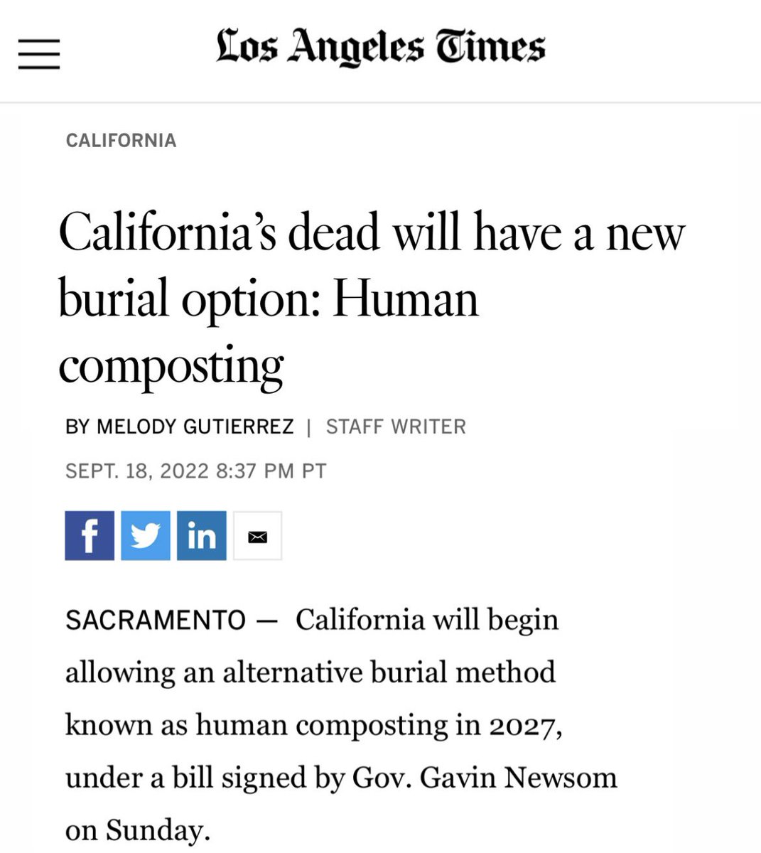 Nbd just LEGALIZED HUMAN COMPOSTING IN CALIFORNIA. recompose.life