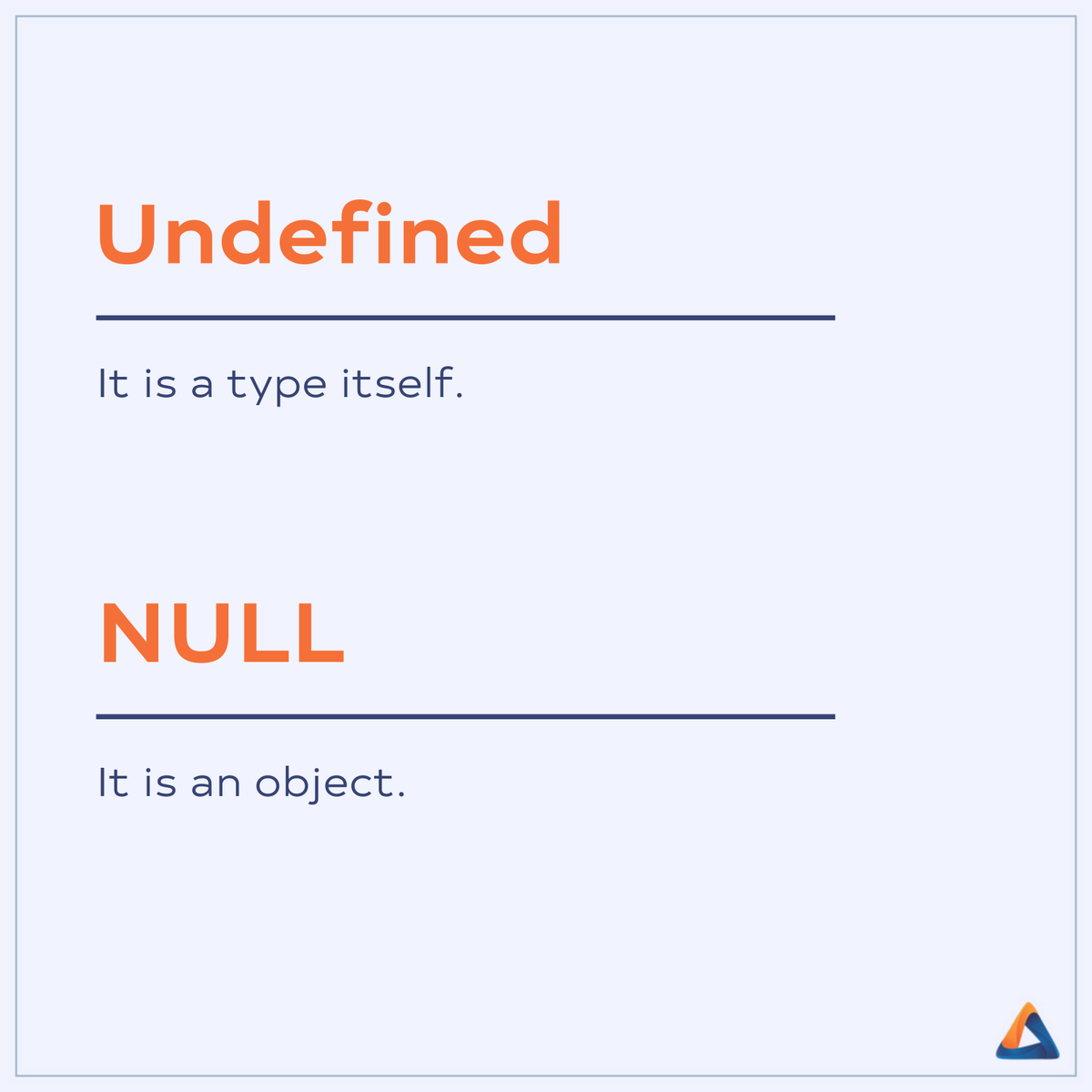 accreteit's tweet photo. Undefined means it does not exist because it's unset and was never set. Null is a valid value to represent anything that is nullable in nature.
#javascript #javaprograming #javadeveloper #javascriptdeveloper #javacode #javaprogramer #websitedevelopment #websitedeveloper #website https://t.co/Ll0R0vUUS7