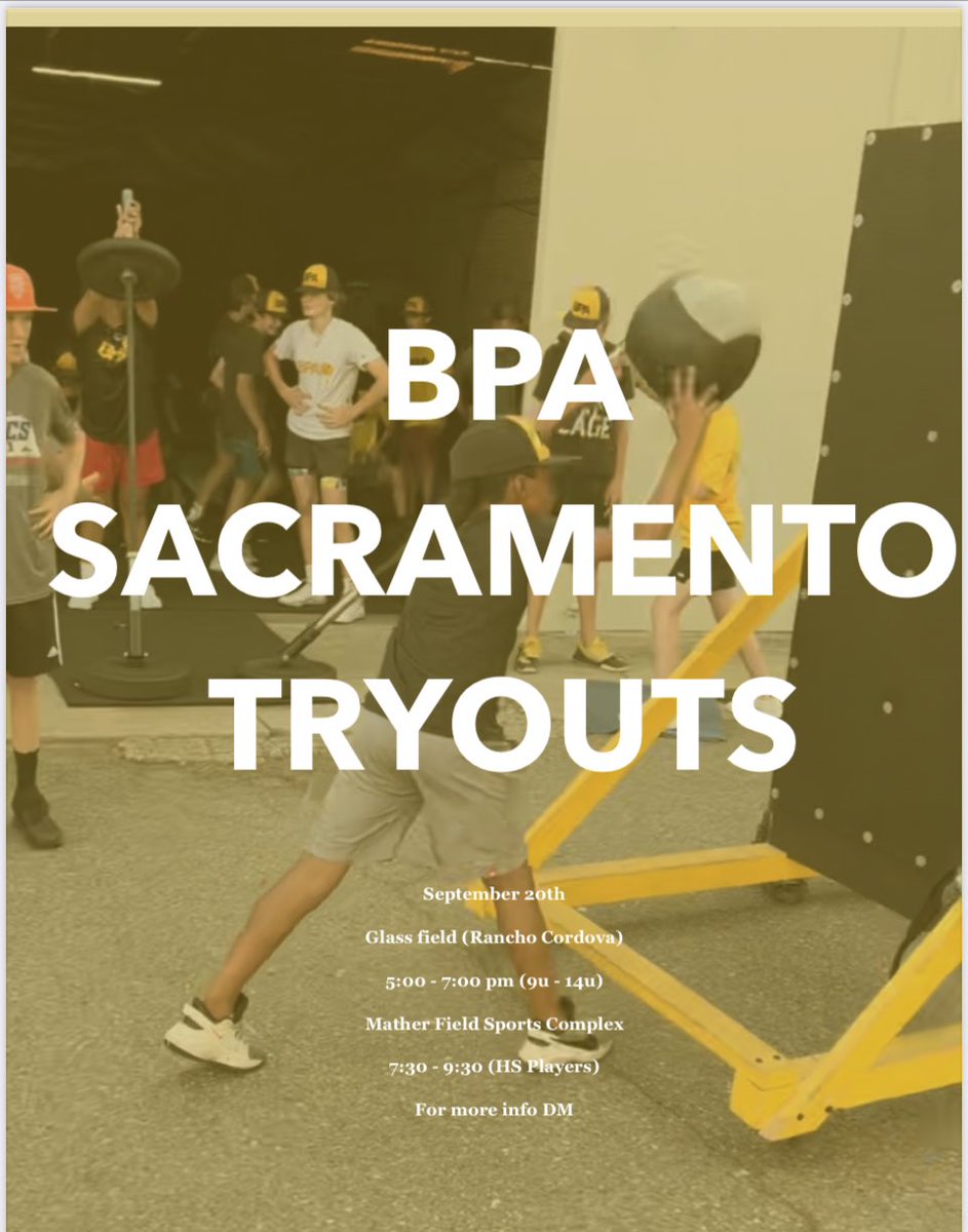 RonjohnR's tweet photo. Age’s 10-14 at Glass fields Rancho Cordova from 5-7 Tryouts tryouts Tryouts!!!!!!!!! https://t.co/5Of89iobAS