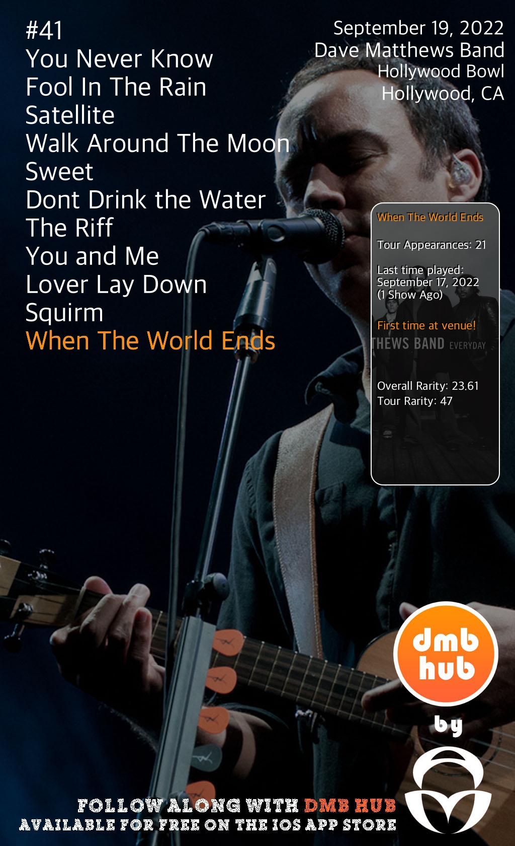DMB Live Setlist on Twitter "Now Playing When The World Ends DMBLive