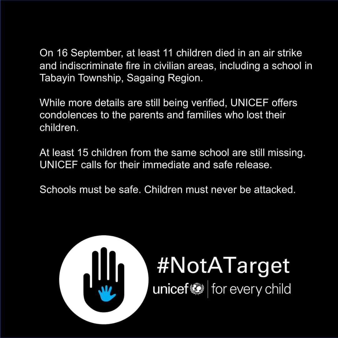 liukailai's tweet photo. #UNICEF 
#WhatsHappeningInMyanmar
#NotATarget https://t.co/c5M3BAhagO