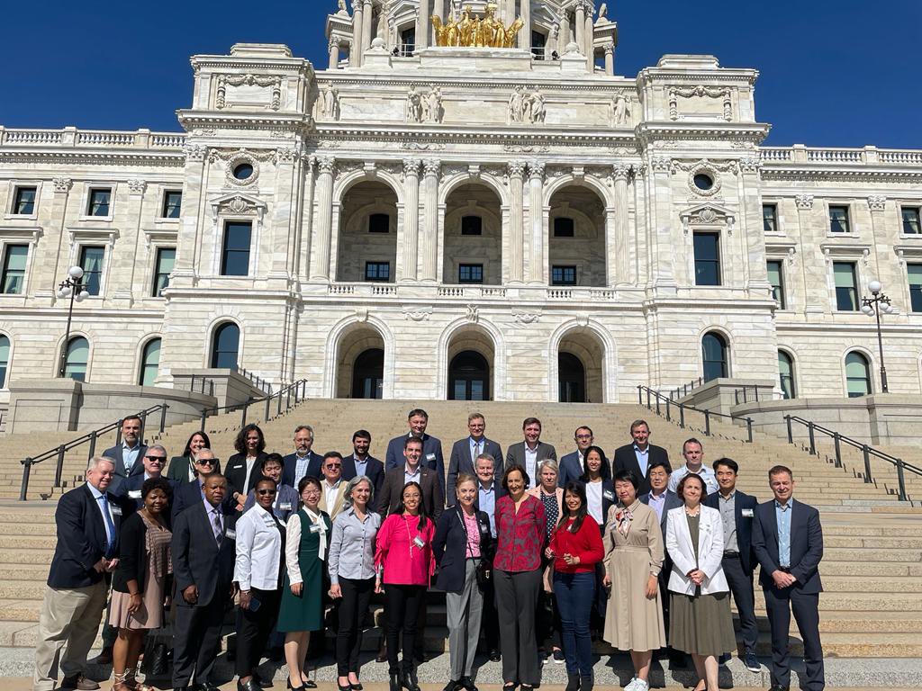 KimTranNL's tweet photo. 1st day of #MNAgAttachéTour with a visit to the Capitol and @UMNresearch has finished. Traveling with Agricultral Attachés from +20 countries. Key takeaway: Kernza, a intermediate wheat, is #food of the #future. @AgUSACAN https://t.co/R6gZ0FeYU8