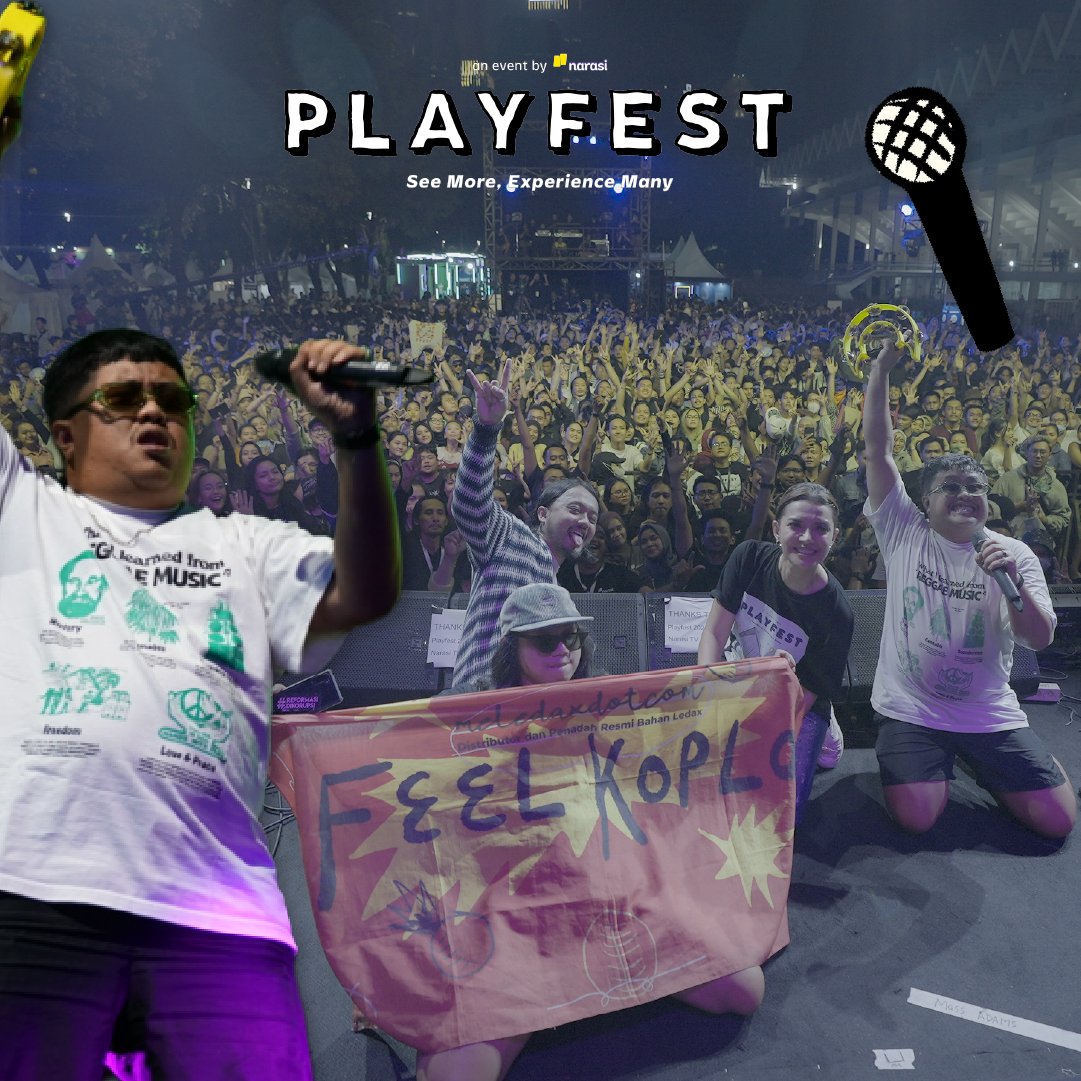 playfestnarasi's tweet image. Music Experience juga pecah banget, sih!

Mulai dari keseruan di Karaoke Room bareng Elbytri sampai nyanyi dan joget bareng di Playstage. 🥳 #Playfest2022 #ReactivateYourSense