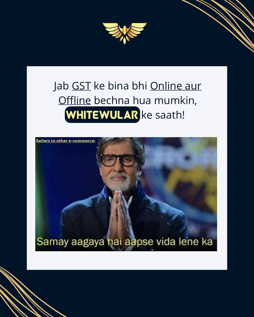 whitewular's tweet photo. Aap jeet chuke hai, FREE REGISTRATION!
#memes
#moreprofits
#b2bcompany
#konbanegacrorepati
#Onlineofflinestore
#storepickups
#hybridecommere
#o2ochannel
#whitewular
#omnichannel
#orderonlinepickupinstore
#Ecommerceportal
#Goodsandservices
#amitabhbachan
#kbc
#Funnypost https://t.co/6xfQdtokYR