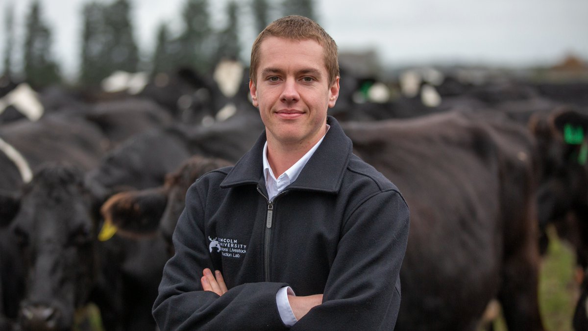 Congrats to Dr Cameron Marshall, who received his PhD this year and is celebrating his graduation. Cameron's research shows that some cows are genetically predisposed to cause less harm to the environment than others. Learn more here: bit.ly/3f3JkrG