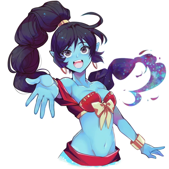 A little bit ago someone asked me if they could use my like 6+ year old drawing of Lady Genie for their YT cover and I about blinded myself looking at it. So I quickly redrew it and was like "pls....use this.....instead.." 