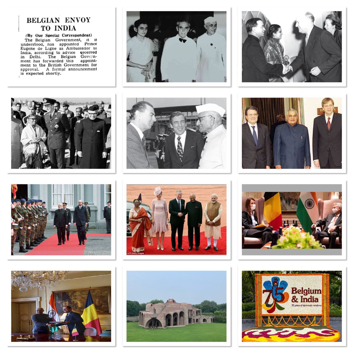 BelgiuminIndia's tweet photo. It’s a special day for Belgo-Indian relations🤝!

75 years ago on 20th September 1947, Prince Eugene de Ligne presented his credentials to then Governor General of 🇮🇳 as Belgium's 1st Ambassador to India!

Read this article by @ambmanjeevpuri in @htTweets: https://t.co/BzXs18DX9t https://t.co/On6RT2MO73