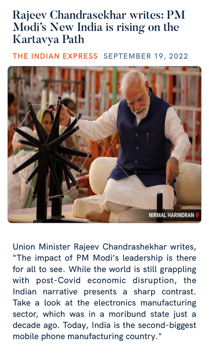 Rajeev Chandrasekhar writes: PM Modi’s New India is rising on the Kartavya Path indianexpress.com/article/opinio…