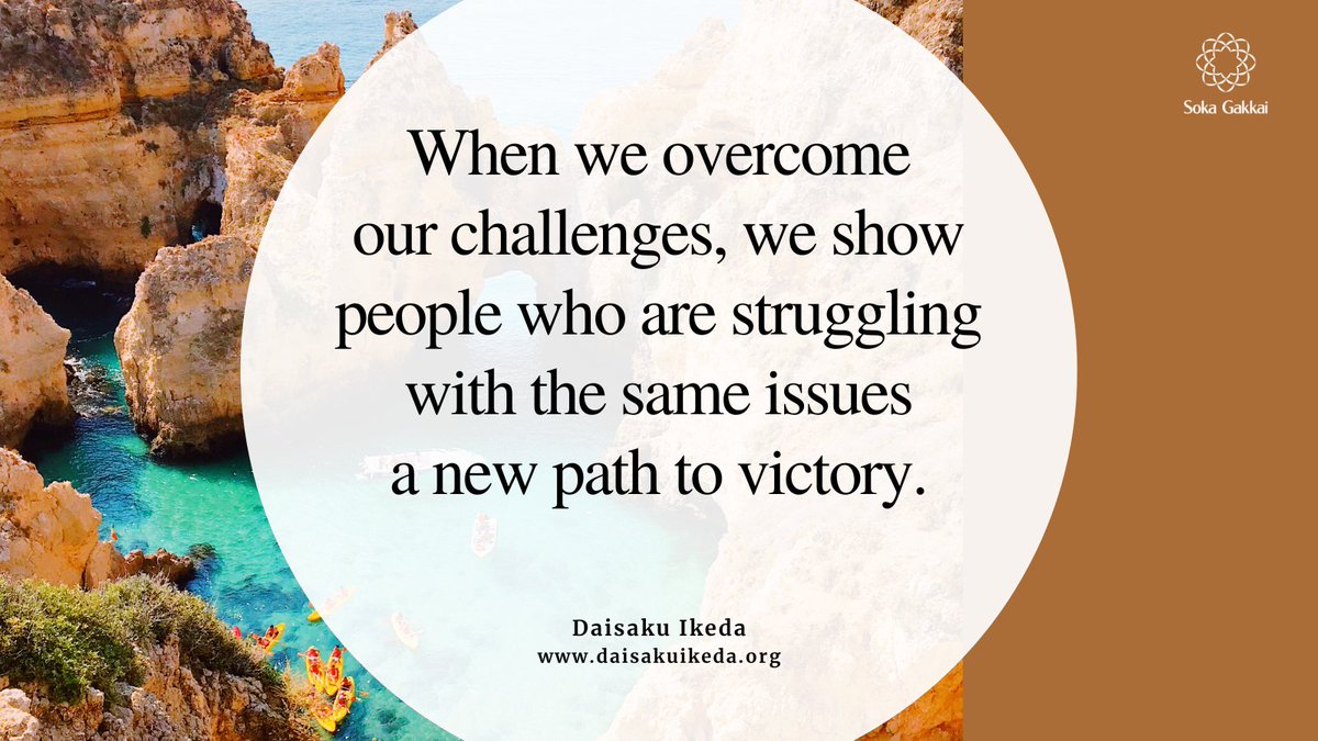daisakuikeda_of's tweet photo. “Facing difficulties or unfavorable circumstances means our purpose in life is that much greater. When we overcome our challenges, we show people who are struggling with the same issues—indeed, all people—a new path to victory, giving them hope and courage.” https://t.co/RtVbxZvhkW