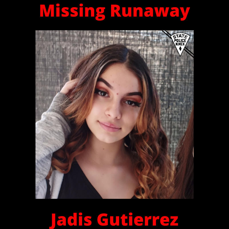 NMStatePolice's tweet photo. Missing Endangered Runaway Advisory – Espanola, NM- Jadis Gutierrez
#PressReleaseNMSP

https://t.co/l5YE10cS1S https://t.co/8bhNb3KG6o