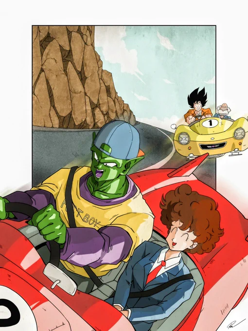 番外編その2悟空・ピッコロ、教習所へ行く#ドラゴンボール #DragonBall #イラスト 