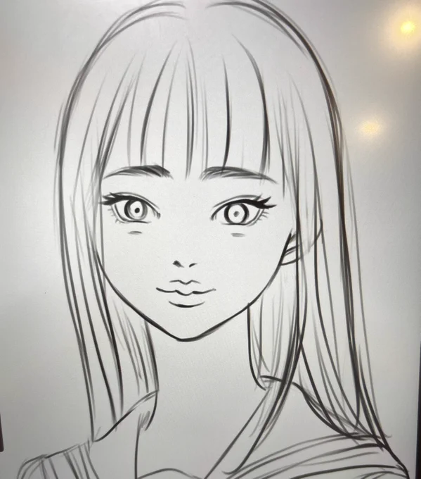顔練習
#イラスト 