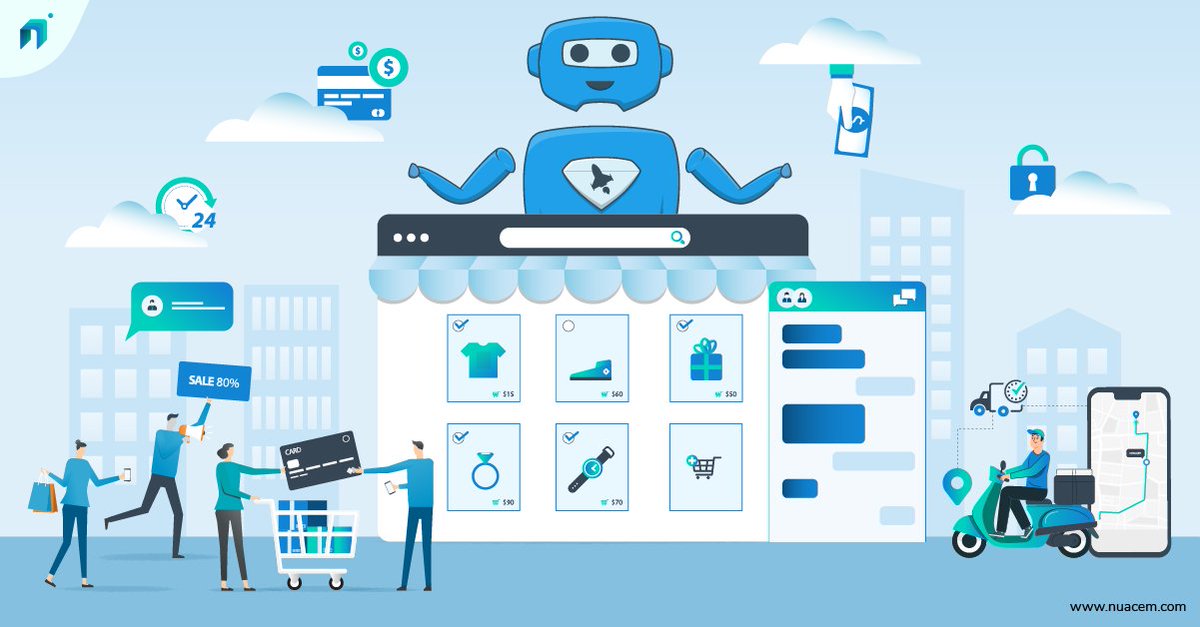 nuacemai's tweet photo. #ConversationalAI is a growing trend in the #ECommerce industry, It helps to recommend products to customers based on their previous searches and behavioral pattern.

Read More: https://t.co/GobxJEn1ol

#ConversationalCommerce #CX #ECommerceChatbot #Nuacem #NuacemAI #BlogPost https://t.co/aP9kmgIrlz