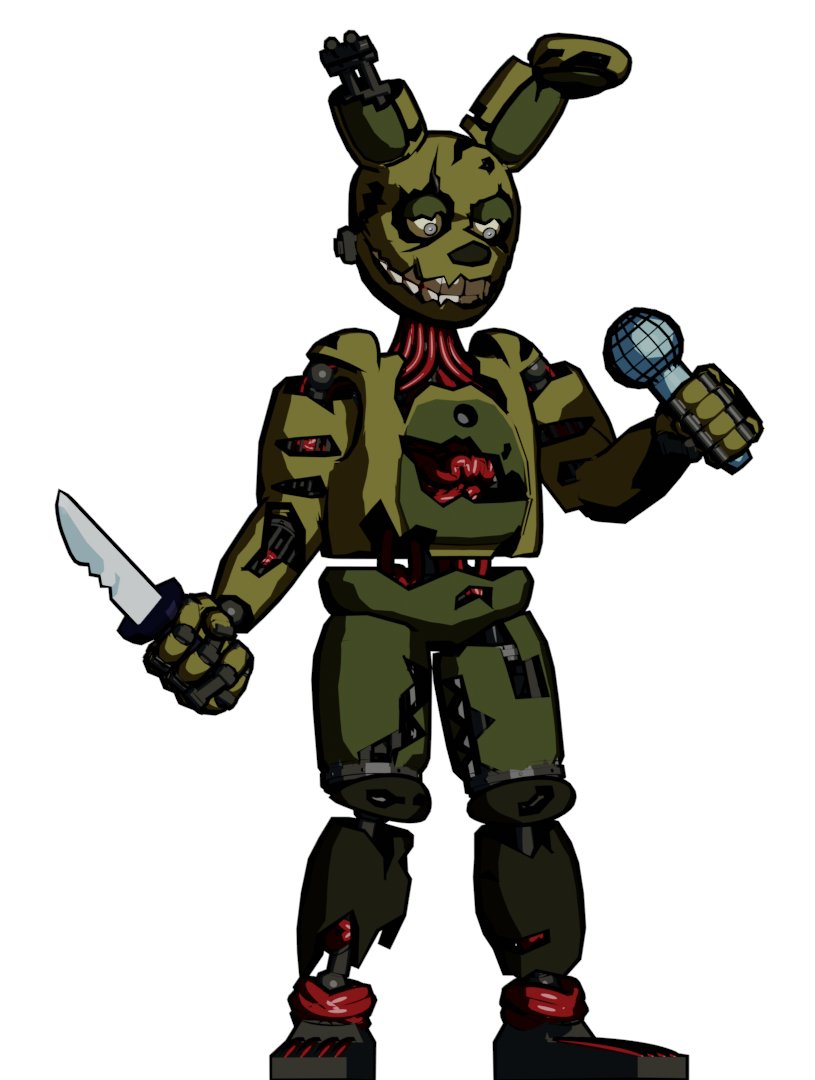 The_Sharkman_'s tweet photo. I based of the #FunkyFrights old design of the springtrap, but the mod sadly been cancelled. #SPRINGTRAPSWEEP #fnf #FNAF https://t.co/mk0gJKdFoo