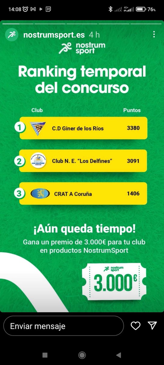 ¡Seguimos dándolo todo para ganar los 3000€ en material de fisioterapia! 💪
Aún queda tiempo, así que, ya sabes: sigue a <a href="/NostrumSport/">NostrumSport</a> en IG, busca nuestro escudo y comenta, danos ❤️, comparte… instagram.com/p/CiJ_bsTN-gD/…
