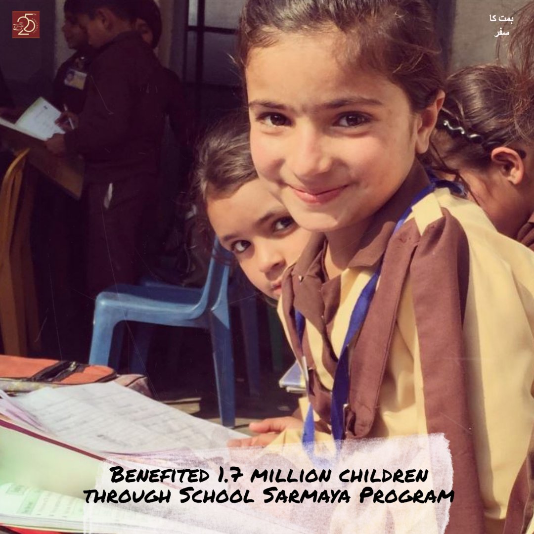 KashfFoundation's tweet photo. Kashf Foundation has benefited the lives of 1.7 million children in 25 years through the "Kashf School Sarmaya Program".
#HimmatKaSafar
#25yearsofKashf
#kashffoundation
#kashfschoolsarmaya
#educationforall https://t.co/4kjpP5vu0e