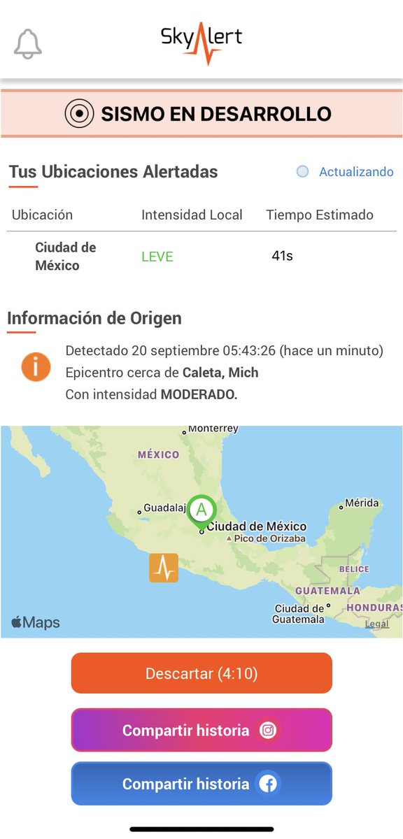 SkyAlertMx's tweet photo. #SismoDetectado por @REDSkyAlert con intensidad «moderada» en la zona de Caleta, Mich. https://t.co/reAtQpoDsL