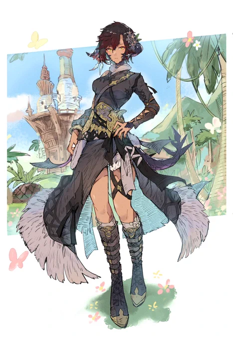 あうら!#アウラ #前角俱楽部 #FF14 #FF14art #FF14イラスト 