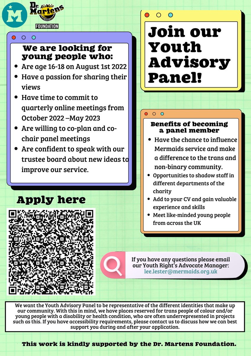 Thank you all to those who have applied so far! We're keeping the applications open for a little longer as we haven't heard from as many young people of colour as we'd like! Please share this with your networks!